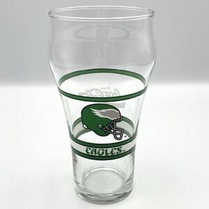 Vintage‎ 1980s Philadelphia Eagles Glass Coca-Cola Soda Coke NFL Football 6"